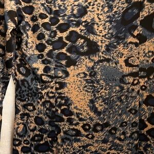 Leopard Print Long Sleeve Top in Tan and Black